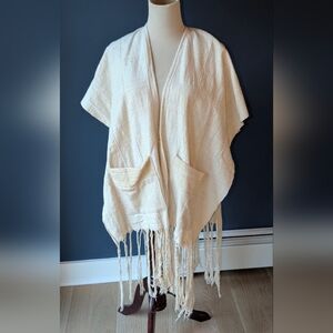 NANCY in Style Boho Kimono Fringe Shawl/Poncho OA